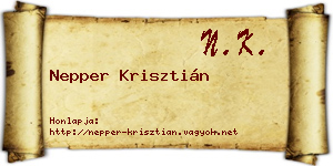 Nepper Krisztián névjegykártya